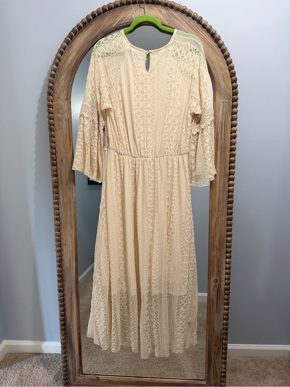Lace Maxi Dress in Cream - Picture 8 of 17